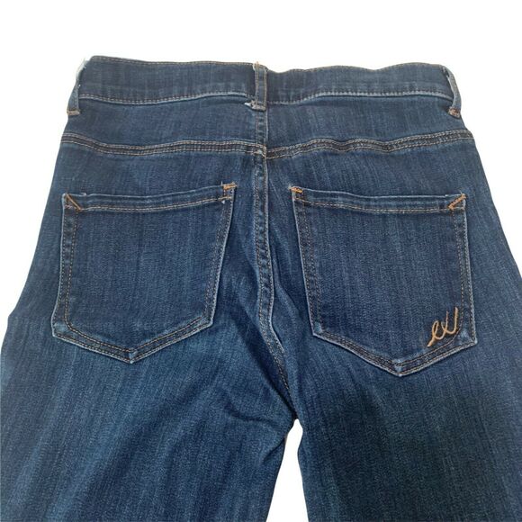 Express Women's Jegging Skinny Jeans Cropped Frayed Leg Size 2 Stretch High Rise - Picture 3 of 8